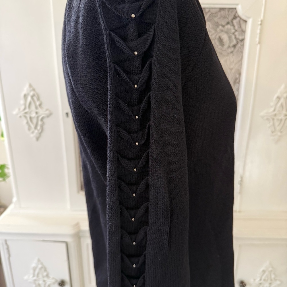 St.John Sport Black Knit Full Zip Jacket - Picture 7 of 11